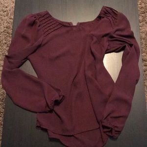 Ruffle Sleeve Plum Top